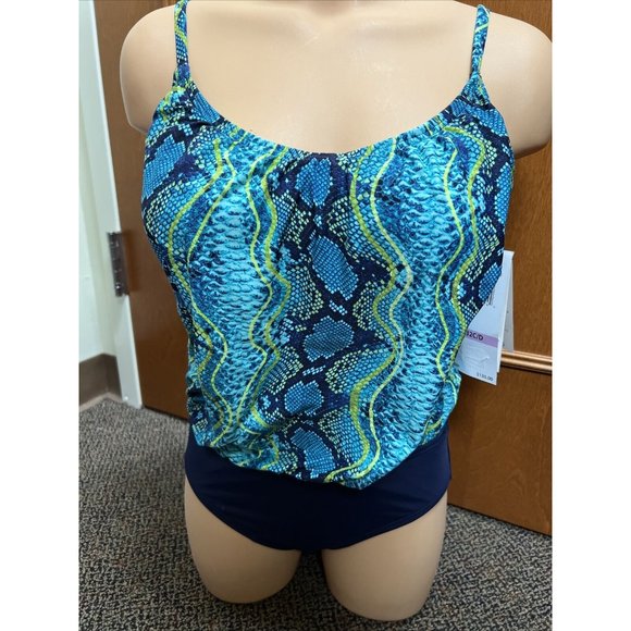 Coco Contours Amaris Blouson One Piece Swimsuit - Water Python, 8/32C/D - Picture 6 of 7